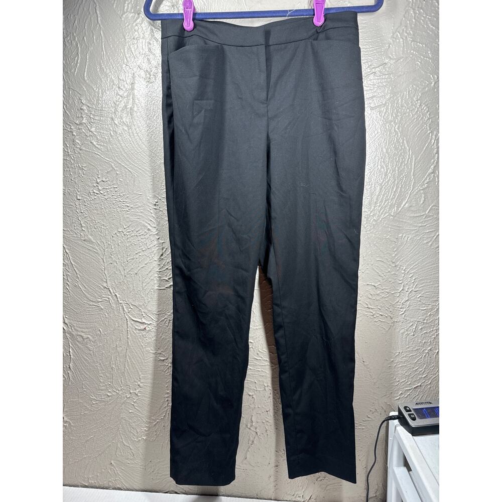 NWT Halogen Straight‎ Leg Trouser Black Flat Front Cropped Womens Size 2